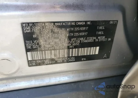 2021 Toyota Rav4 Le from USA, damaged, VIN 2T3G1RFV4MC235121